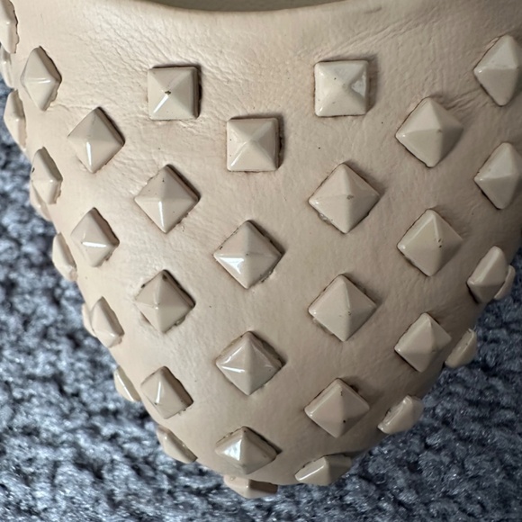 Zara blush coloured heels with edgy studs and ankle straps in size 7.5 - Picture 4 of 11